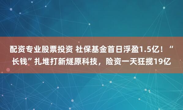 配资专业股票投资 社保基金首日浮盈1.5亿！“长钱”扎堆打新燧原科技，险资一天狂揽19亿